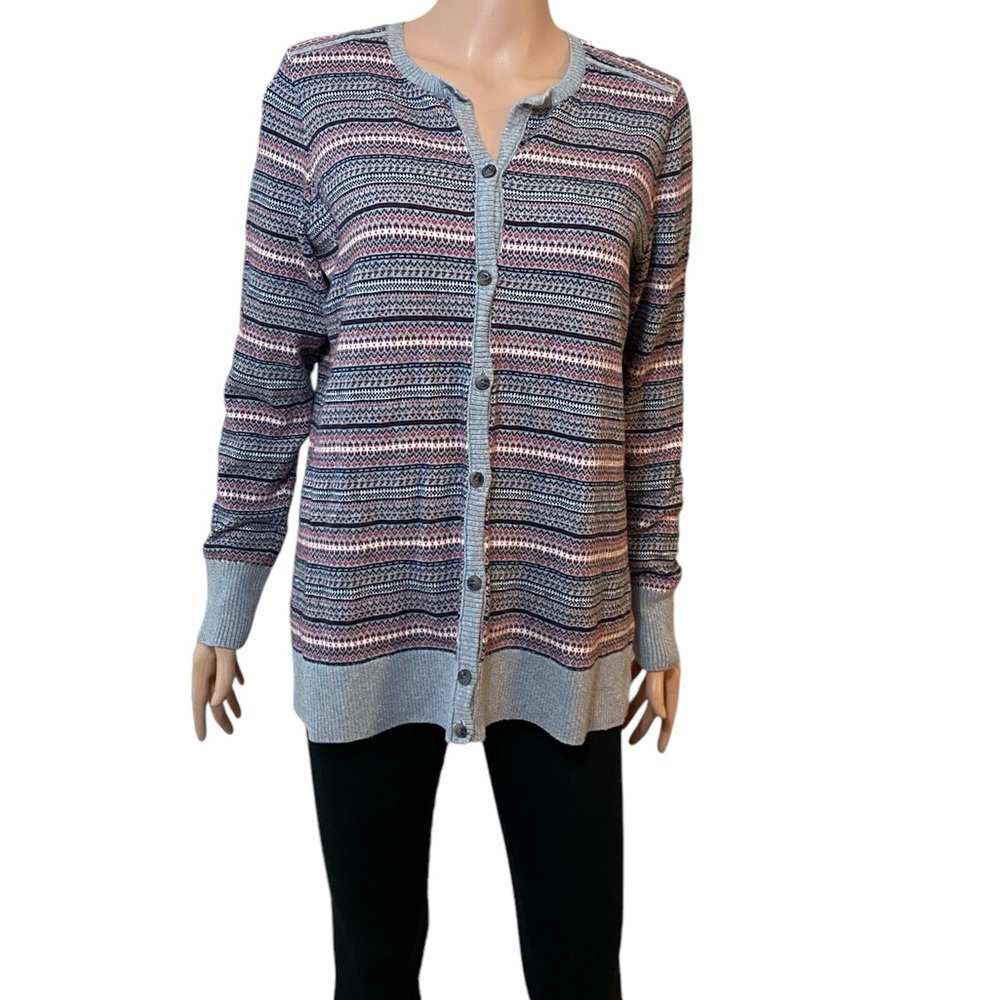 L.L. Bean Multicolor Striped Cardigan